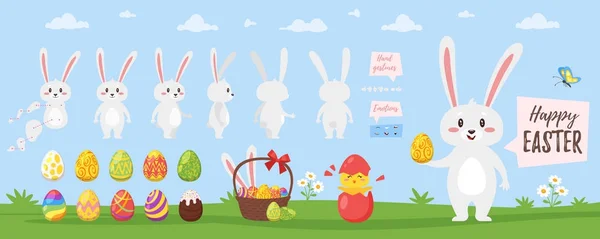 Lapin de Pâques personnage pour l'animation — Image vectorielle