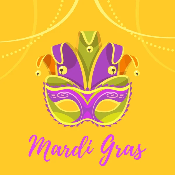 Mardi gras gratulationskort — Stock vektor