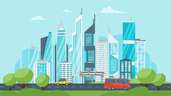 Městské krajiny. Městské panorama. — Stockový vektor