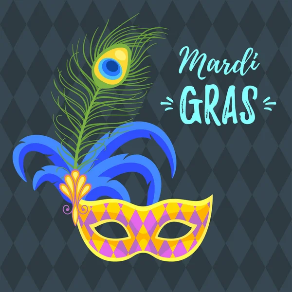 Mardi gras tebrik kartı — Stok Vektör