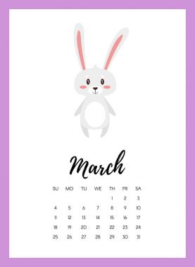 Mart 2018 yıl takvim sayfası