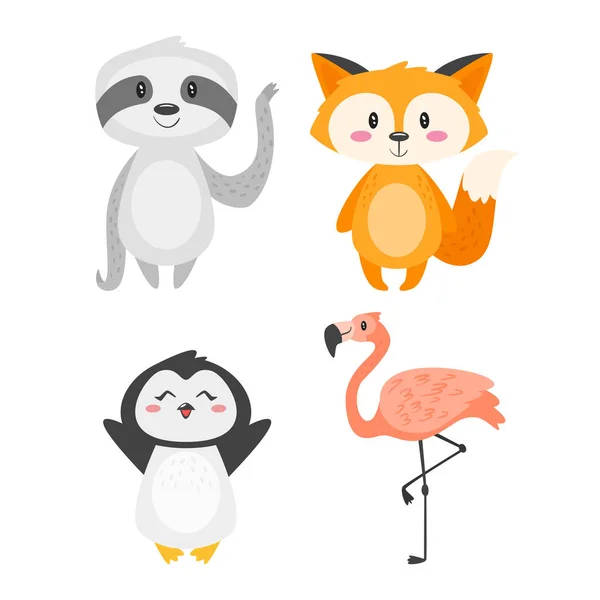 Dessin animé animaux mignons — Image vectorielle