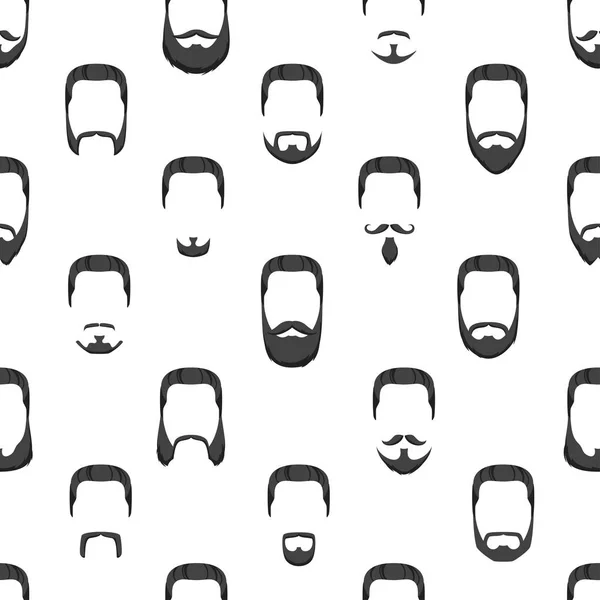 Padrão com barbas e bigodes — Vetor de Stock