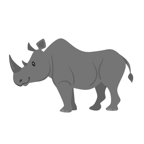 Animal del zoológico - rinoceronte — Vector de stock