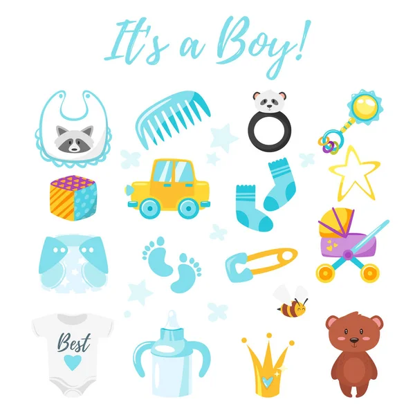 Baby shower set of symbols — Stock Vector