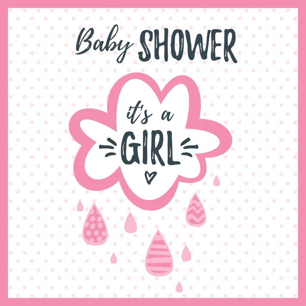 Baby flicka dusch inbjudan — Stock vektor