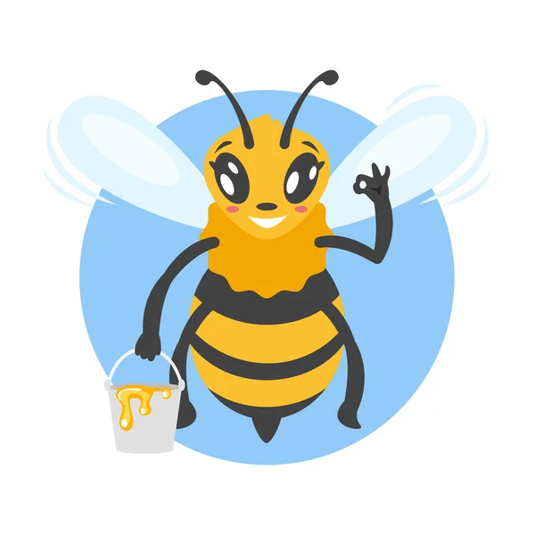 Ilustración del carácter de abeja — Vector de stock