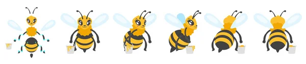 ミツバチかわいいキャラクター アニメーション — ストックベクタ