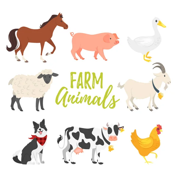 Conjunto de animales de granja — Vector de stock