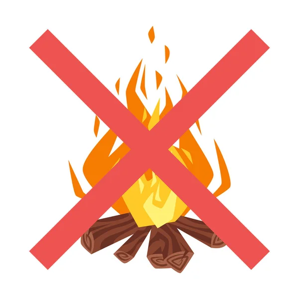 Forbidden to build  fire sign — Stock Vector