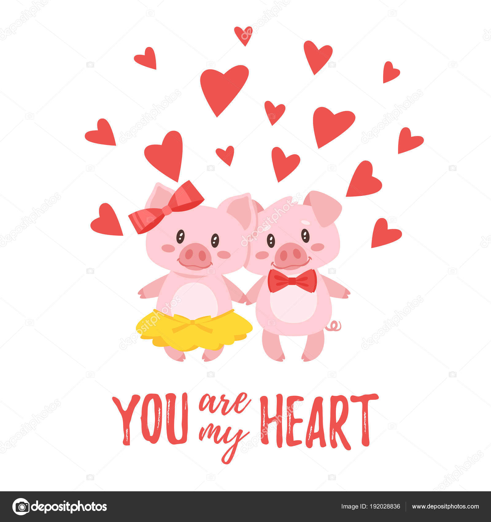 photo Imagenes De Cerditos Enamorados Animados tarjeta de felicitacion dia de san valentin 192028836