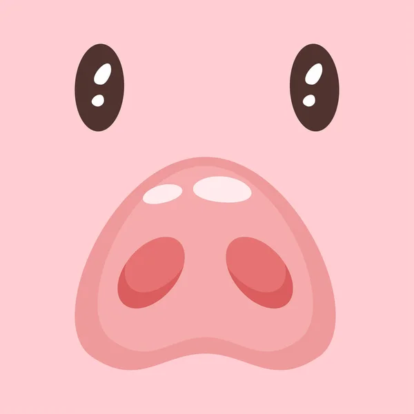 Lindo rosa cerdo fac — Vector de stock