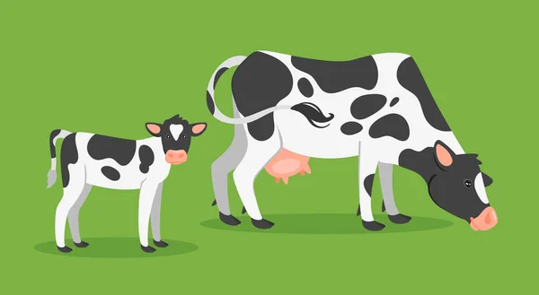 Vache avec veau — Image vectorielle