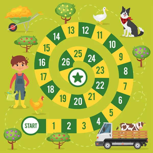 儿童农场板游戏 — 图库矢量图片