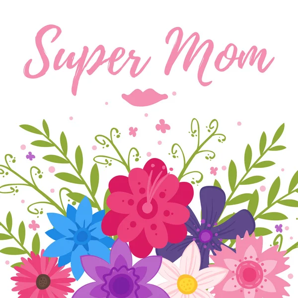 Vorlage für Muttertag-Grußkarten — Stockvektor