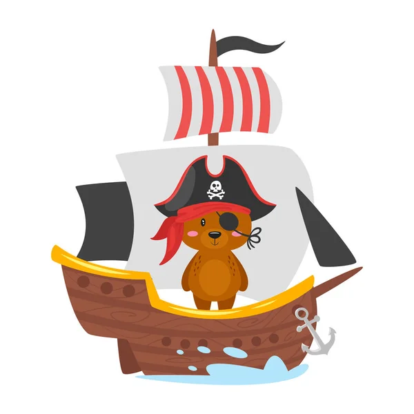Персонаж в пиратском костюме — стоковый вектор