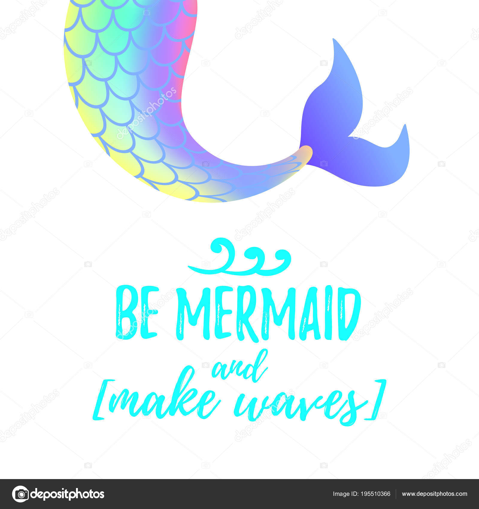 Cola de sirena Linda. Concepto de Mermay. — Vector de ...