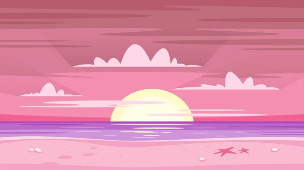ピンクの夕日の背景. — ストックベクタ