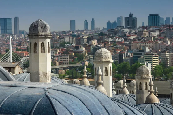 View Outer View Dome Ottoman Architecture Roofs Istanbul Suleymaniye Mosque — Stock Photo, Image