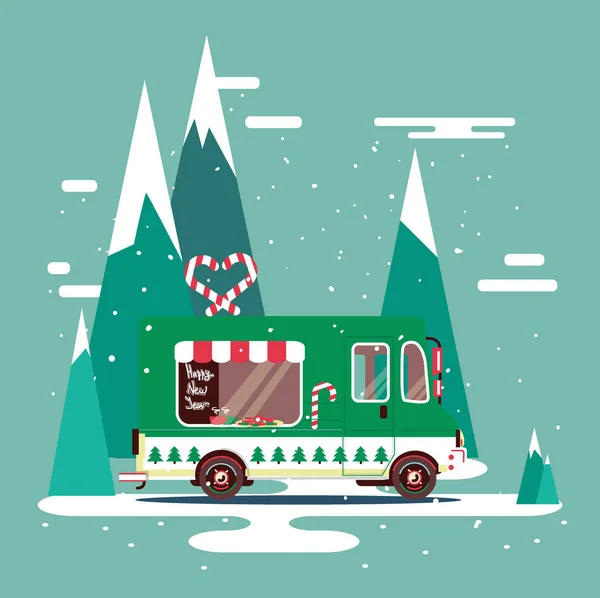 Noel van düz illüstrasyon vektör. 