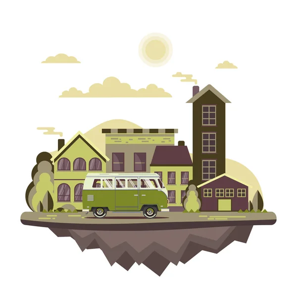 Vektör modern retro araba arka plan. 