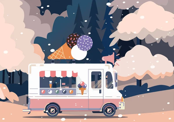 Vektör dondurma van çizim 