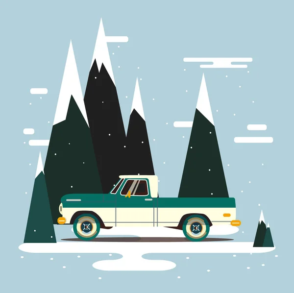 Vektör modern retro kamyonet. Turizm trend tasarım.