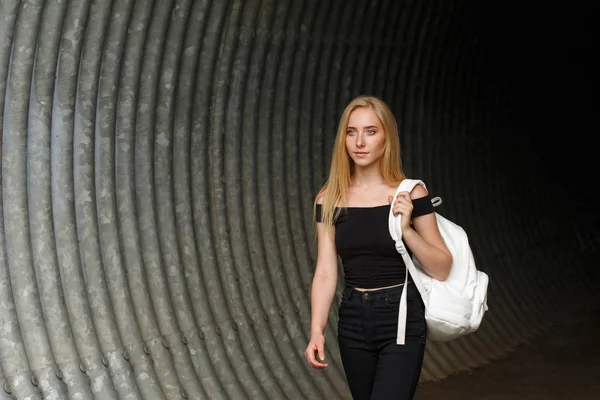 Portret Van Mooie Glimlach Gezonde Aziatische Vrouw Lichaam Curve Met — Stockfoto