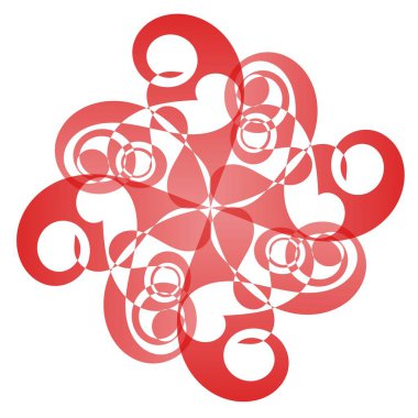 Beyaz bir arka plan üzerinde soyutlama - kırmızı çiçek. Dört.