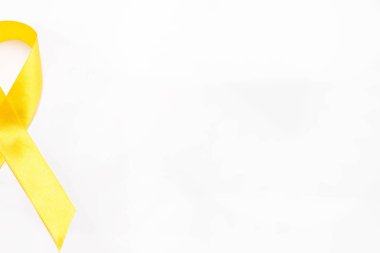 Sarı Destek Askerler Kurdelesi Beyaz Arkaplanda İzole Edildi.