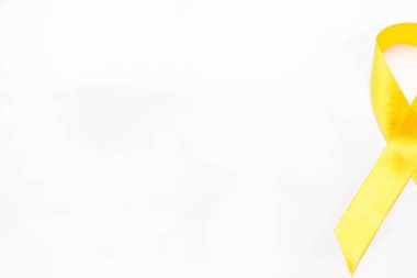 Sarı Destek Askerler Kurdelesi Beyaz Arkaplanda İzole Edildi.