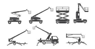 set of lifting machine icons  clipart