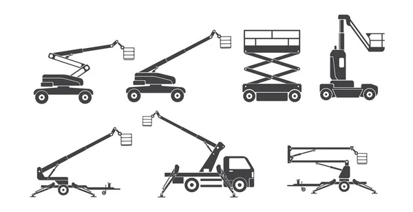 Conjunto de iconos de la máquina elevadora — Vector de stock