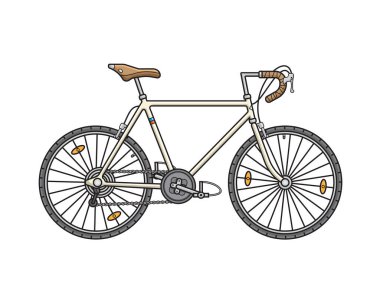 Beyaz arka plan üzerinde izole karikatür Bisiklet