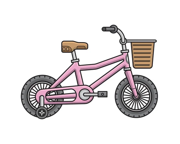 Bicicleta Dibujos Animados Aislada Sobre Fondo Blanco — Vector de stock