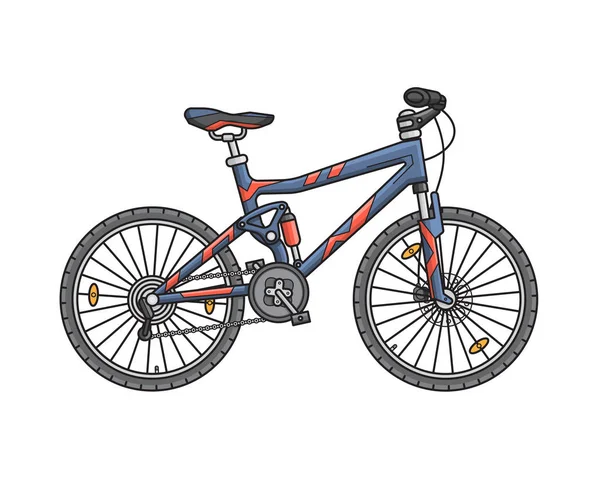 白い背景に分離された漫画自転車 — ストックベクタ