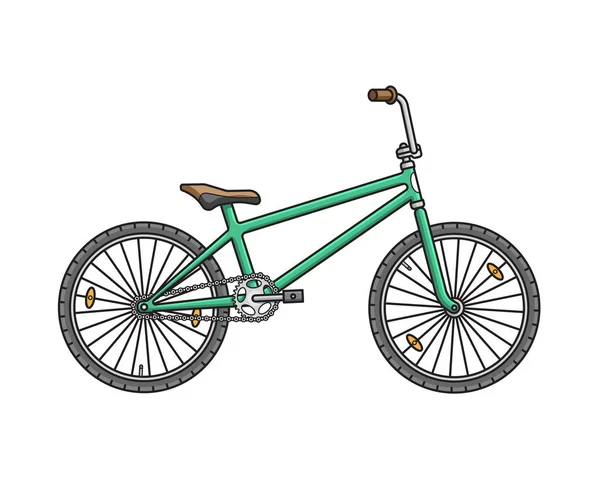 Bicicleta Dos Desenhos Animados Isolada Fundo Branco —  Vetores de Stock