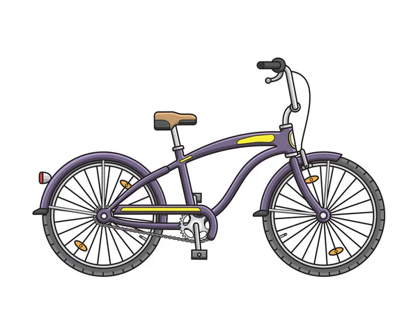 Cartoon Fahrrad Isoliert Auf Weißem Hintergrund — Stockvektor