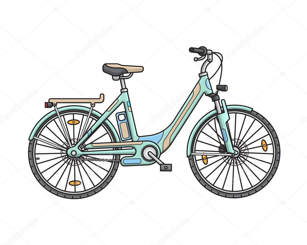 Cartoon bicycle isolated on white background