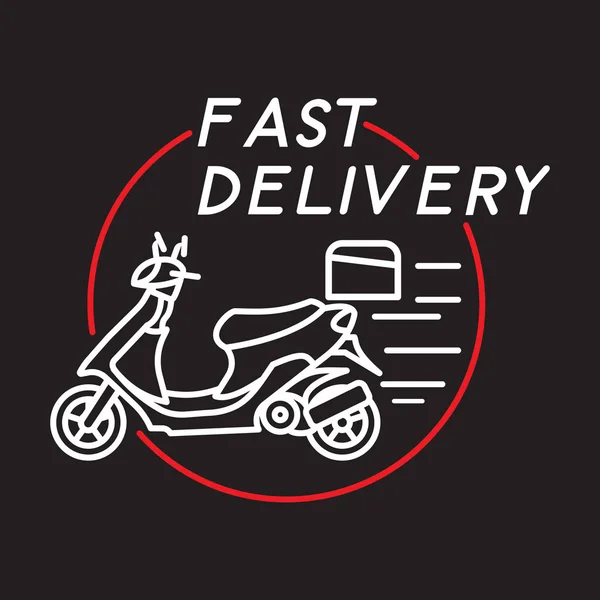 Logo Fast Delivery Scooter Vector Illustration — Stock Vector