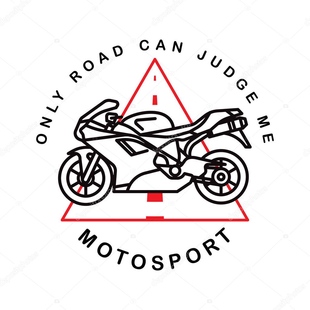 Motosport flat logotype. Vector Illustration.