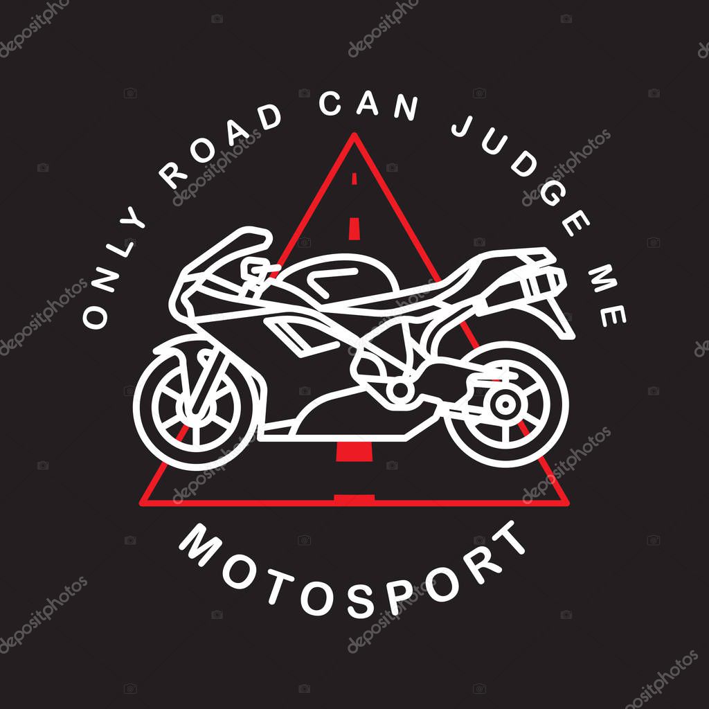 Motosport flat logotype. Vector Illustration.