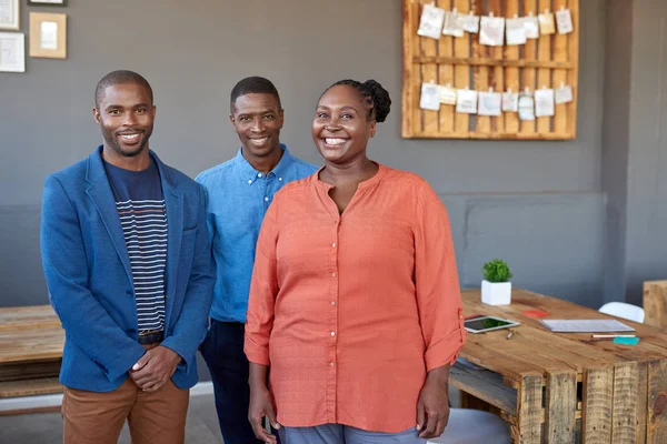 Smiling young African coworkers — Stock Photo, Image