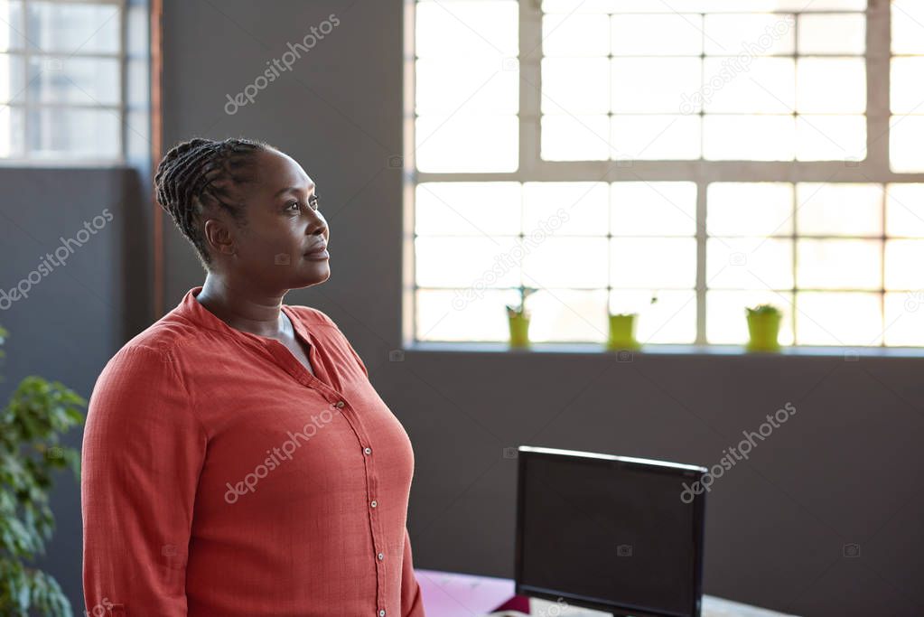 African businesswoman standing 