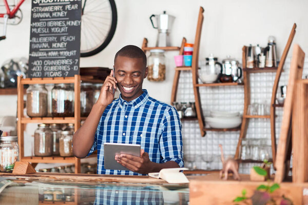 Smiling young African entrepreneur