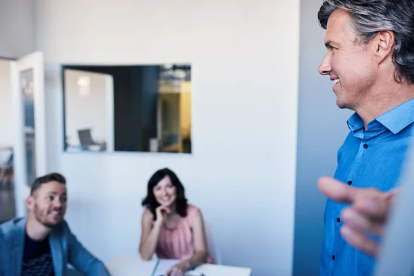 Colleagues having meeting in modern office — Stock Photo, Image