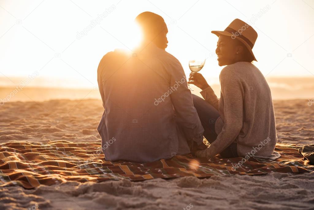  African couple sitting together 