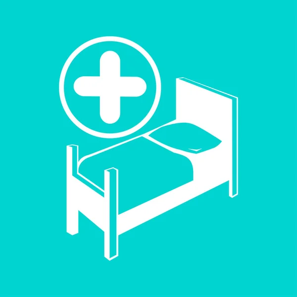Sjukhus säng ikonen — Stock vektor