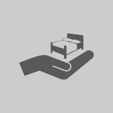Yatak ve el simgesi