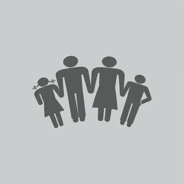 Kids silhouette family — Stock Vector